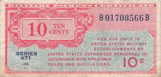 USA MPC Series 471 p.M9 10 Cents 1947 vf-